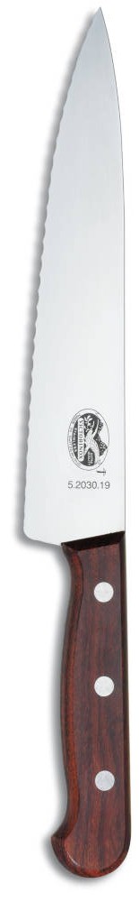 סכין טבח משונן ידית עץ 19 ס"מ דגם 5.2030.19 - Victorinox