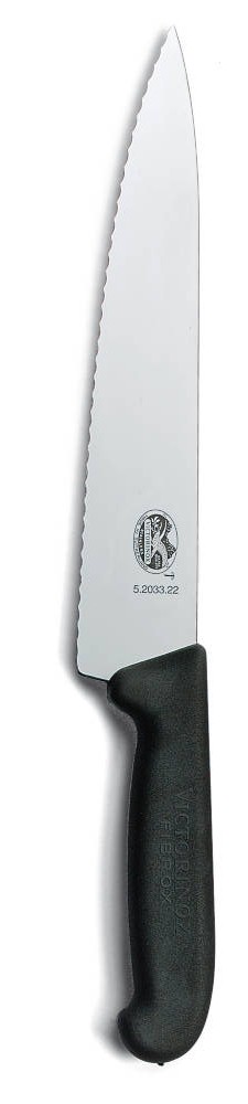 סכין טבח משונן ידית פלסטיק עבה 22 ס"מ דגם 5.2033.22 - Victorinox