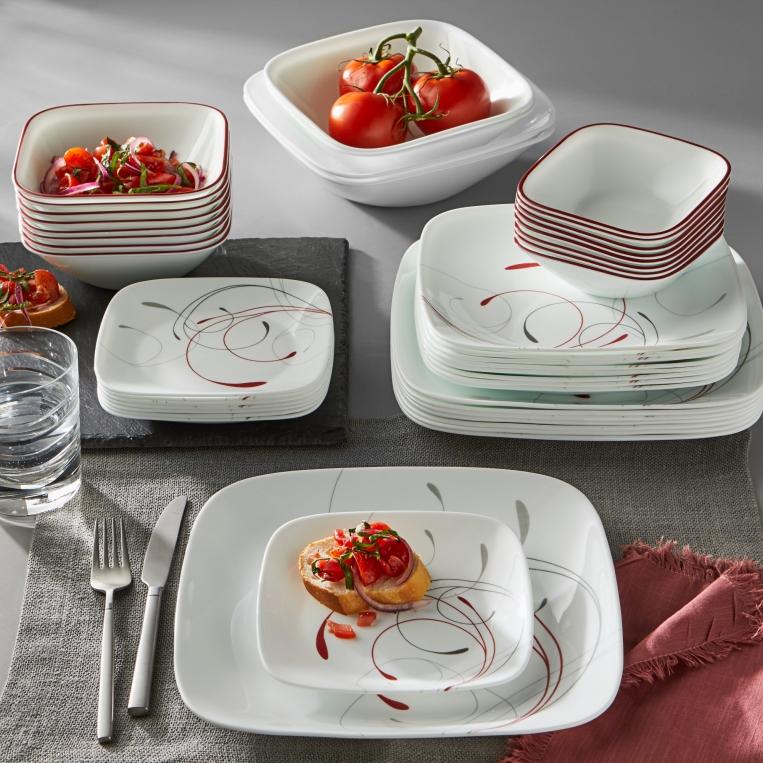 צלחות קורנינג קורל מרובעות דגם (410) Corning Corelle - Splendor