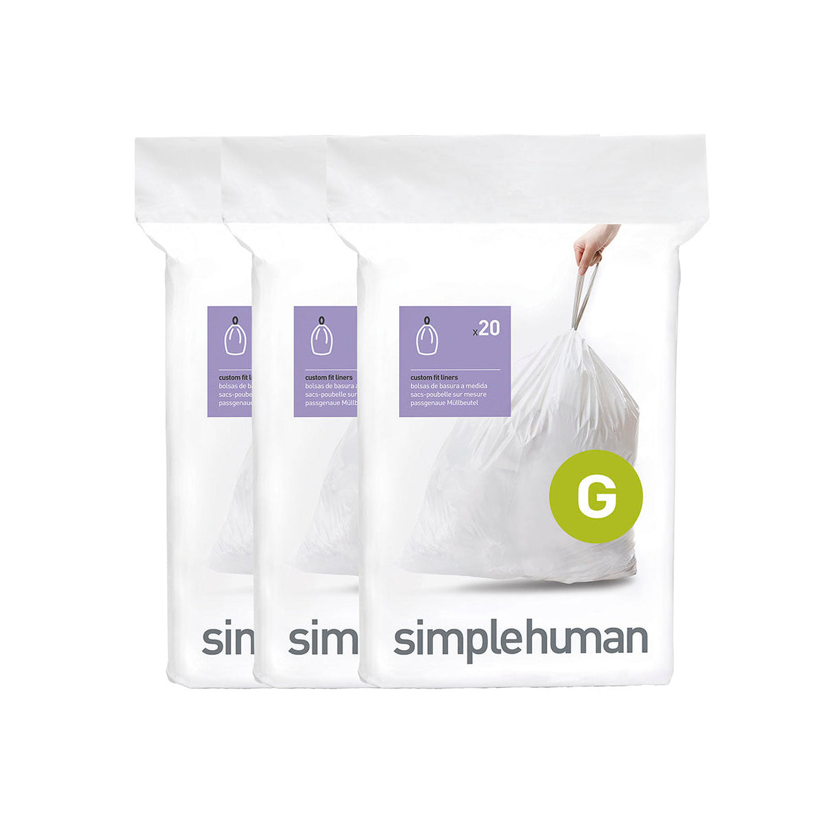 שקיות אשפה לפח 30 ליטר (G) דגם Simplehuman - CW0257 - סימפליומן