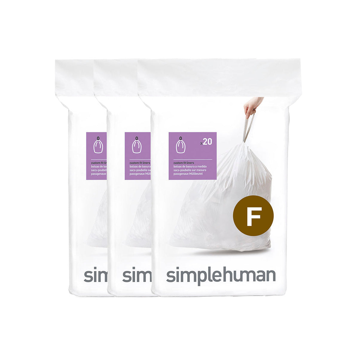 שקיות אשפה לפח 25 ליטר (F) דגם Simplehuman - CW0256 - סימפליומן