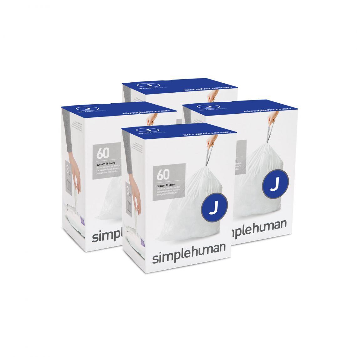מארז 4 חבילות שקיות אשפה (J) דגם Simplehuman - CW0259 - סימפליומן