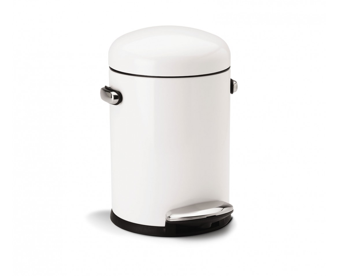 פח אשפה רטרו לבן עם דוושה 4.5 ליטר דגם Simpleuman - cw1295