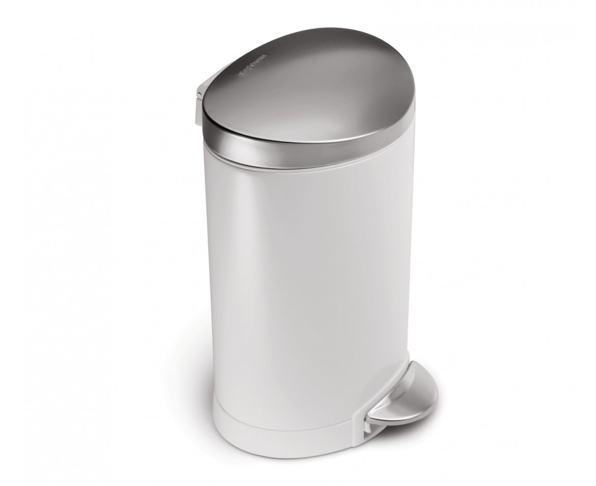 פח אשפה דוושה חצי עגול לבן 6 ליטר לשירותים דגם  Simplehuman - CW1835
