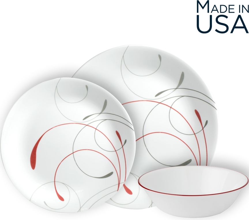 סט 18 צלחות קורנינג קורל עגול דגם (110) Corning Corelle - Splendor