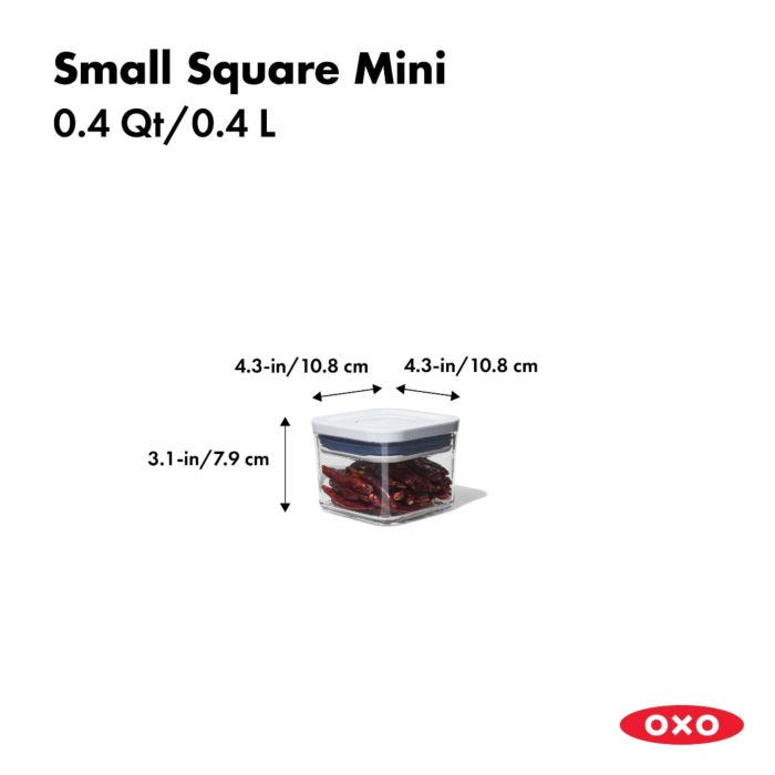 מיכל איחסון POP מרובע קטן 0.4 ליטר - OXO