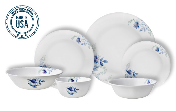 צלחות קורנינג קורל דגם 359 - Corning Corelle -  Blue Floral