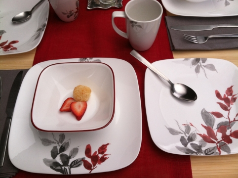 צלחות קורנינג קורל מרובעות (סט 16 חל') דגם (418) Corning Corelle - Kyoto Leaves