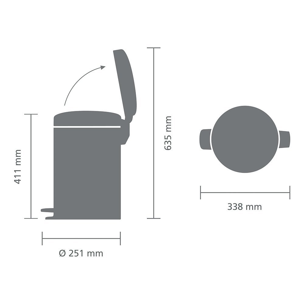 פח אשפה פדל  12 ליטר מסידרת  Brabantia - New icon - ברבנטיה