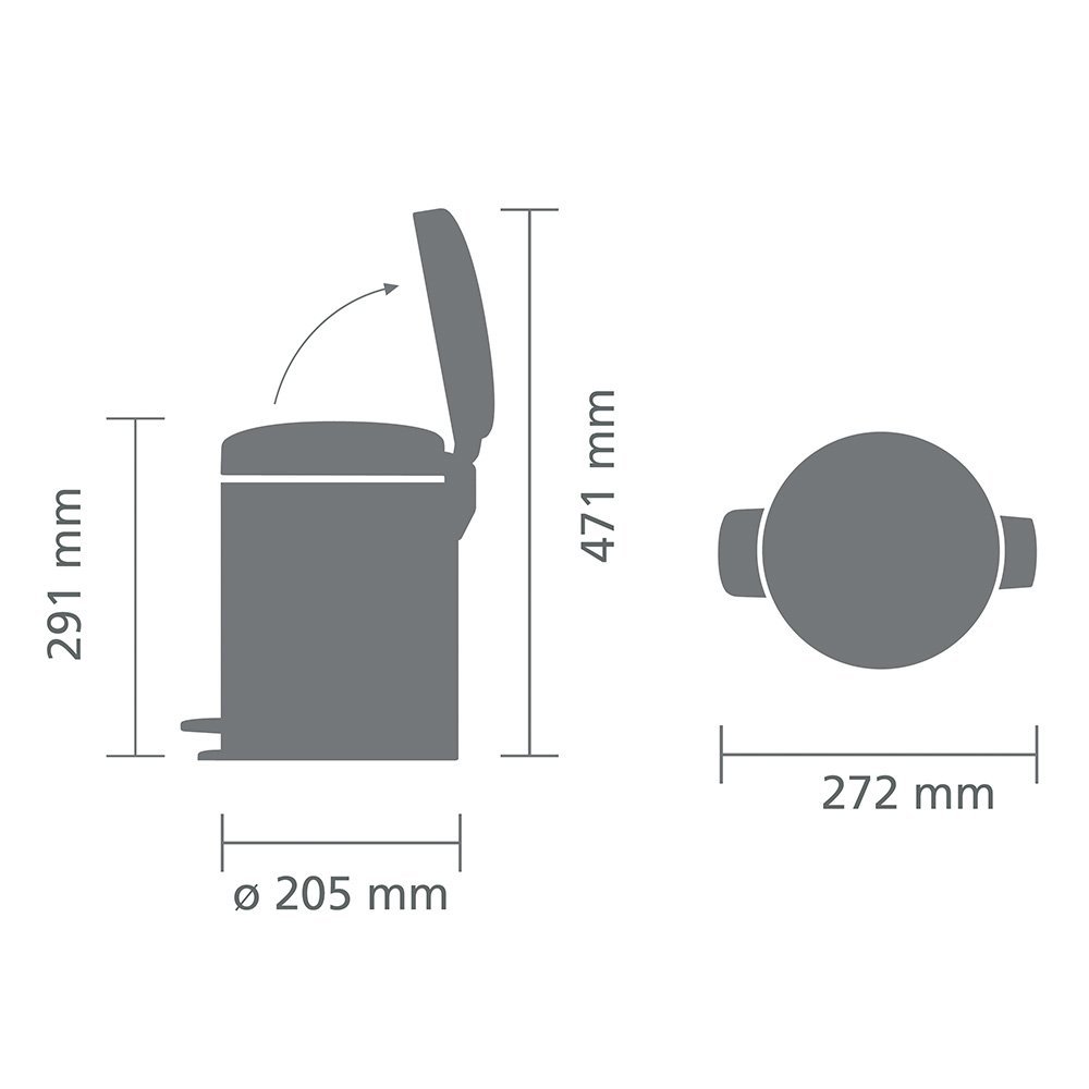 פח אשפה פדל לשרותים 5 ליטר  Brabantia - New icon - ברבנטיה