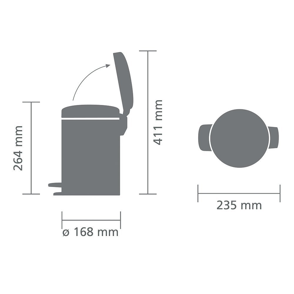 פח אשפה פדל לשרותים 3 ליטר מסידרת  Brabantia - New icon - ברבנטיה