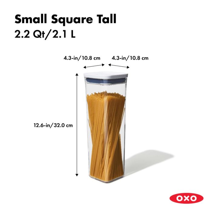 מיכל איחסון POP רבוע קטן גבוה 2.1 ליטר - OXO