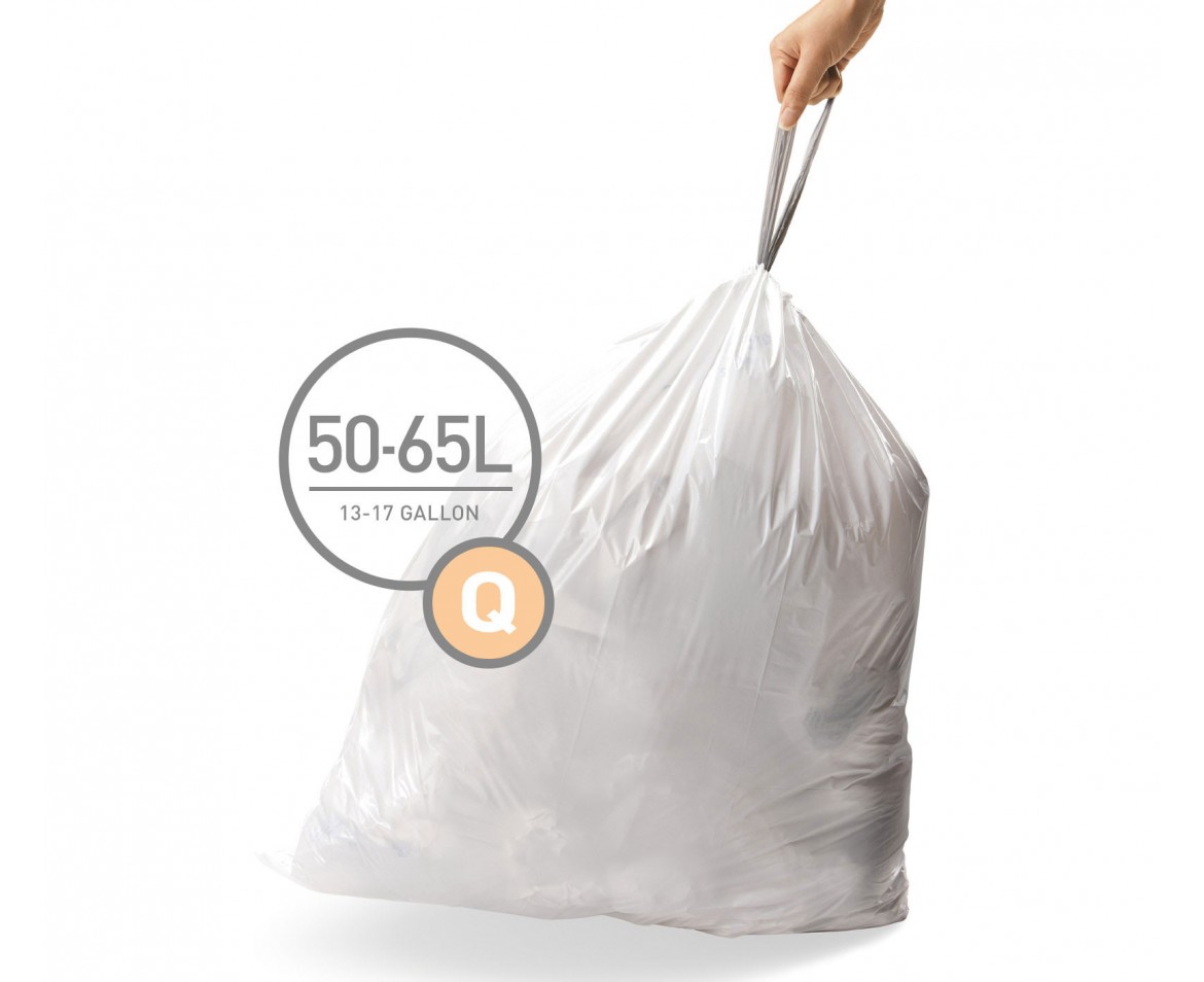 מארז 100 שקיות אשפה 50-60 ליטר (Q) דגם Simplehuman - CW0176-  סימפליומן