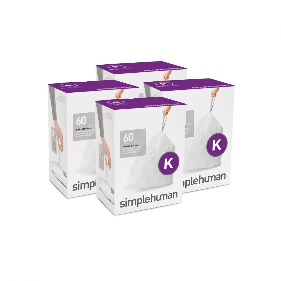 מארז 4 חבילות שקיות אשפה (K) דגם Simplehuman - CW0260