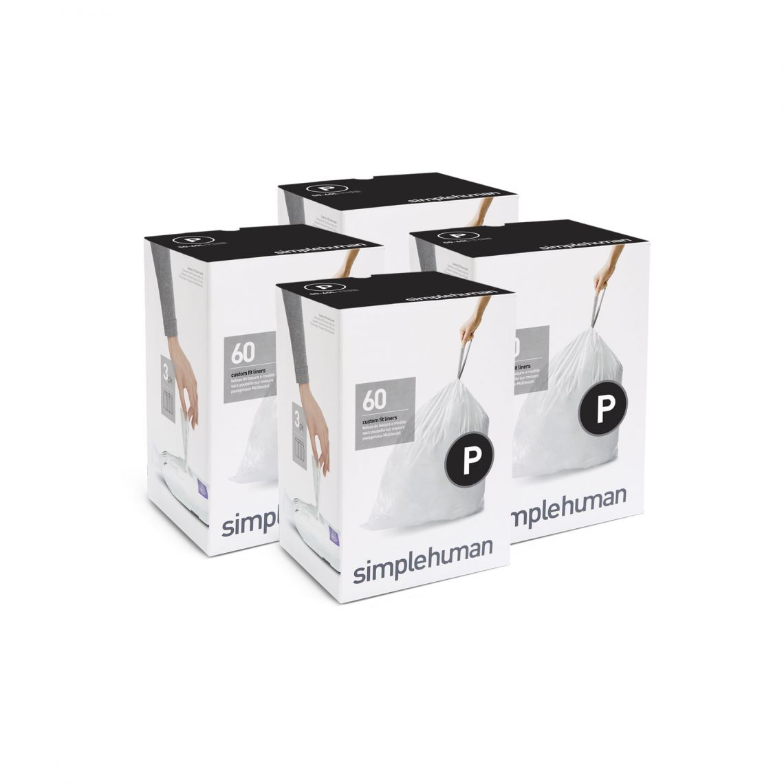 מארז 4 חבילות שקיות אשפה (P) דגם Simplehuman - CW0263