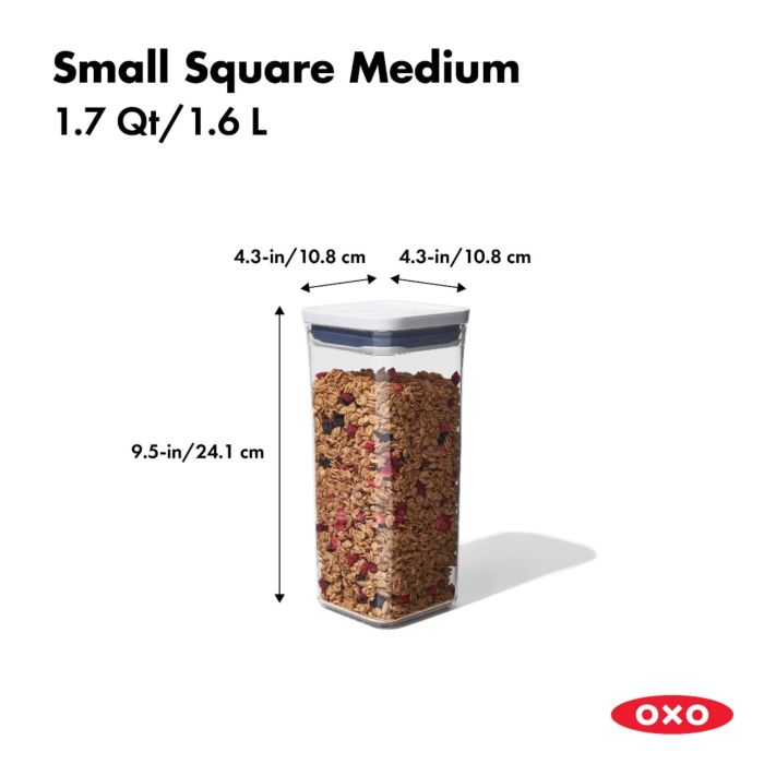 מיכל איחסון POP מרובע 1.6 ליטר - OXO