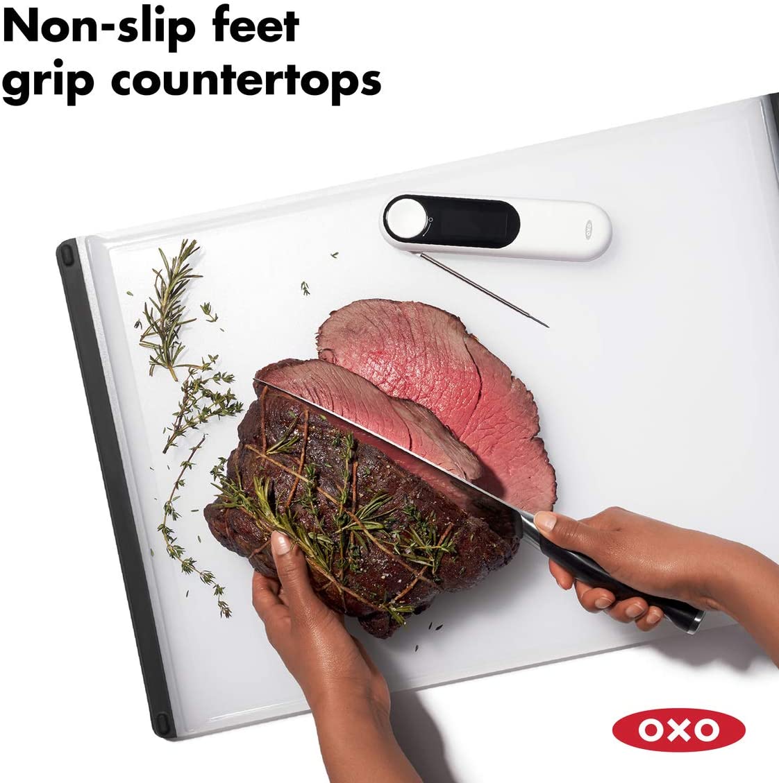 קרש חיתוך פס שחור גדול - OXO