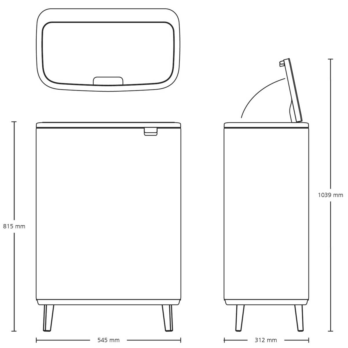 פח הפרדה טאץ' 30 + 30 ליטר Brabantia - Bo - ברבנטיה