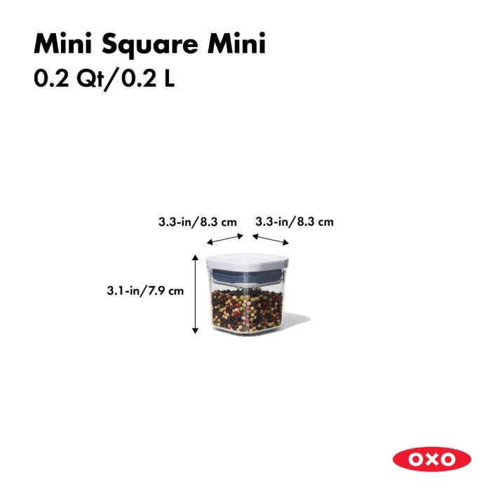 סט 4 מיכלי איחסון POP מרובע 0.2 ליטר - OXO