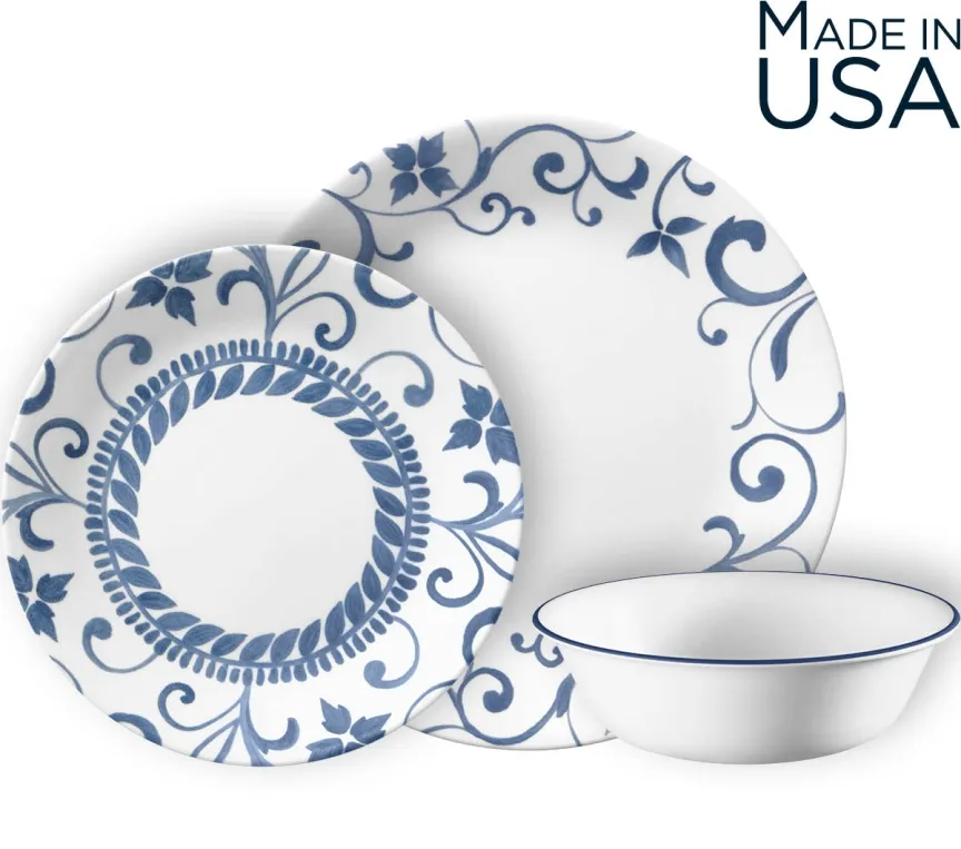 סט 18 צלחות קורנינג קורל דגם (136) Corning Corelle - Artemis