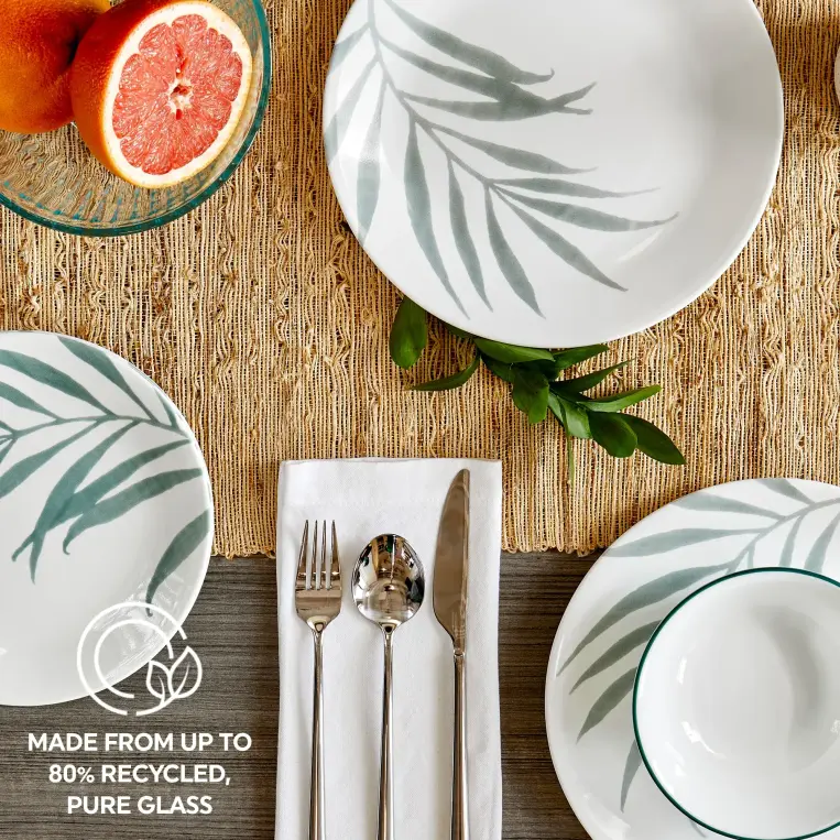סט 18 צלחות קורנינג קורל דגם (102) Corning Corelle - Solar Print