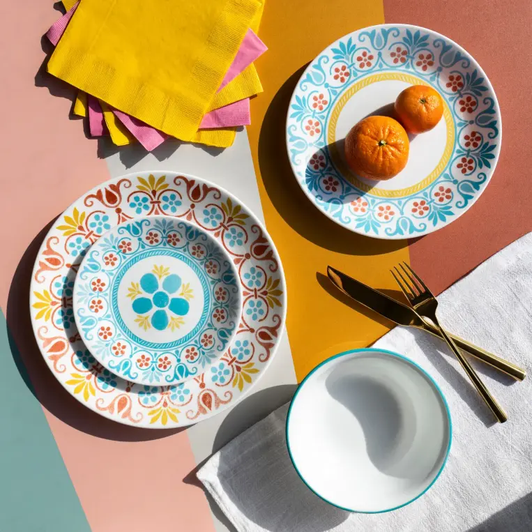 סט 12 צלחות קורנינג קורל דגם (134) Corning Corelle - Terracotta Dreams