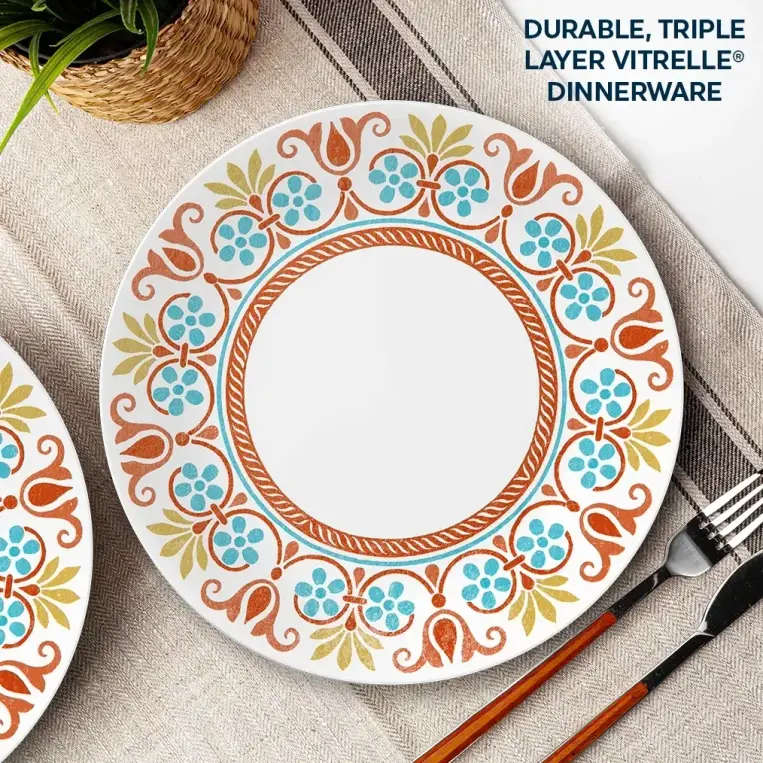 סט 12 צלחות קורנינג קורל דגם (134) Corning Corelle - Terracotta Dreams