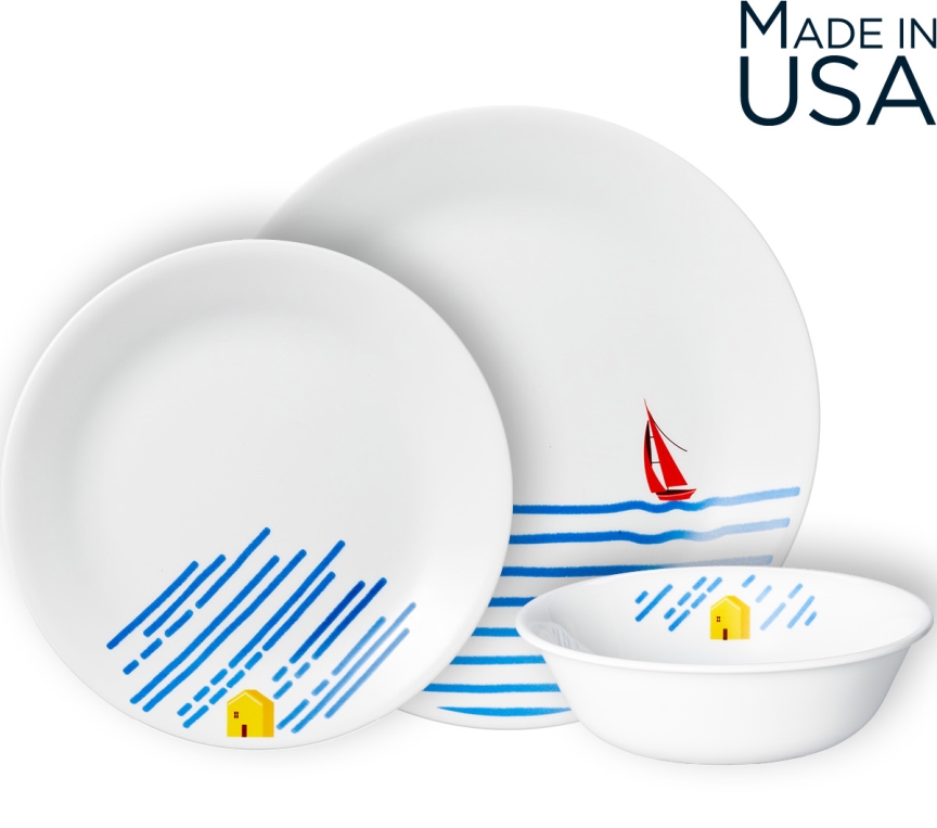 צלחות קורנינג קורל דגם 355 - Corning Corelle - The Blue