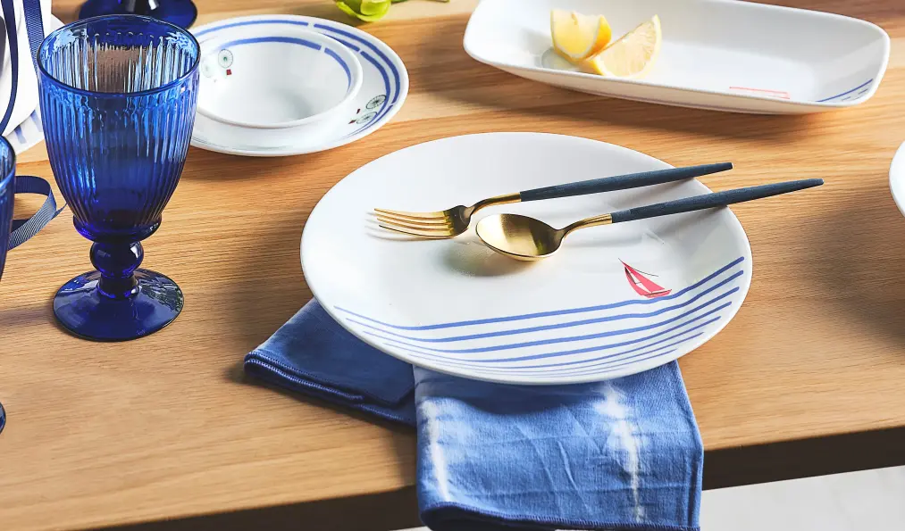 צלחות קורנינג קורל דגם 355 - Corning Corelle - The Blue
