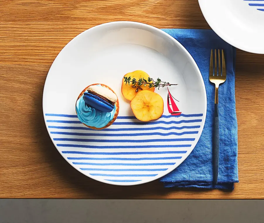 צלחות קורנינג קורל דגם 355 - Corning Corelle - The Blue