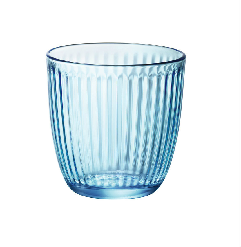 כוס ( 12 י"ח ) נמוכה פסים צבעונית - Bormioli