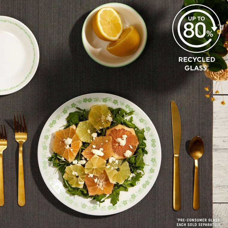  צלחות קורנינג קורל דגם (007) Corning Corelle - Spring Blossom Green 