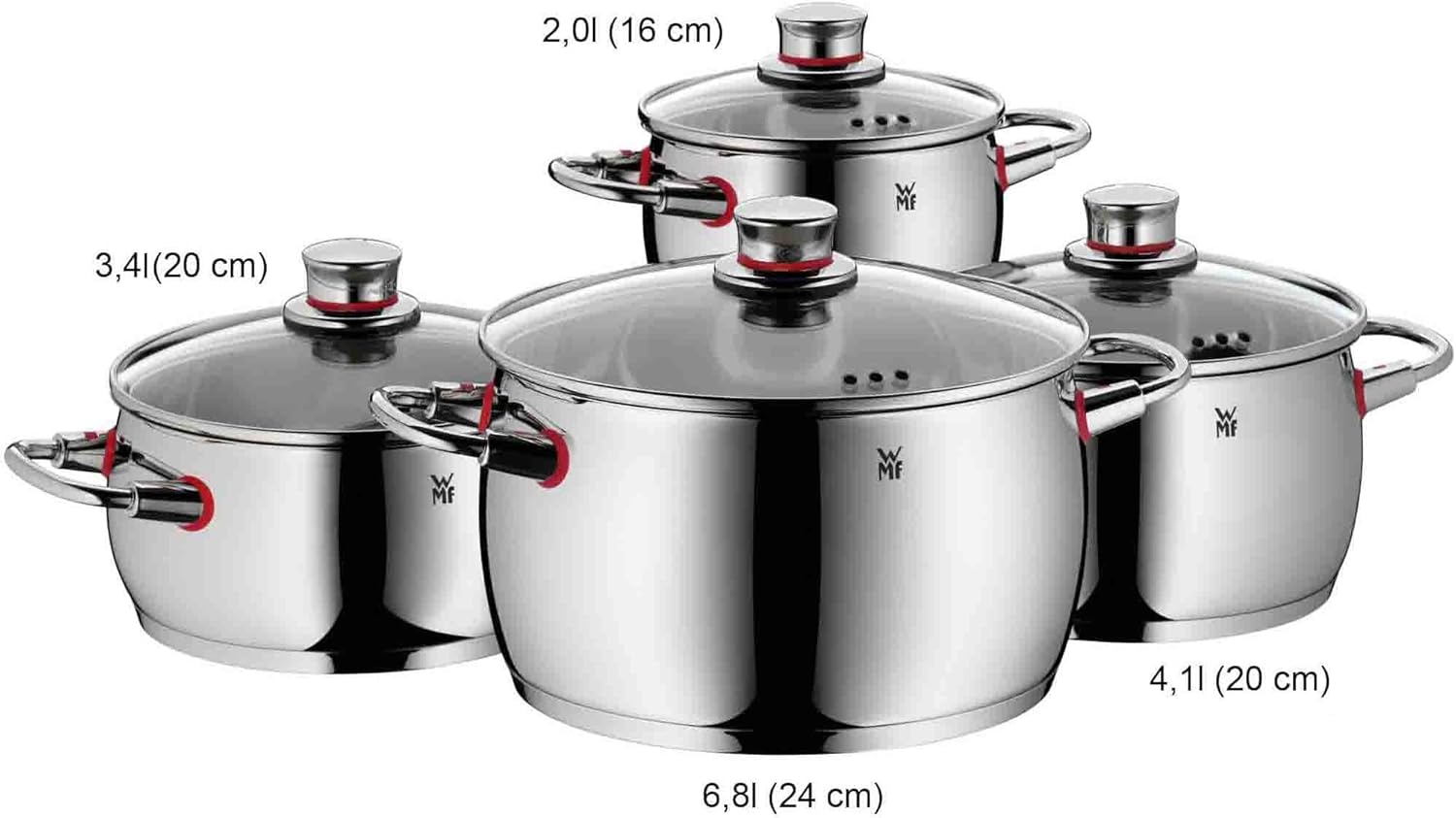 סט 4 סירי נירוסטה דגם WMF - Qualite one