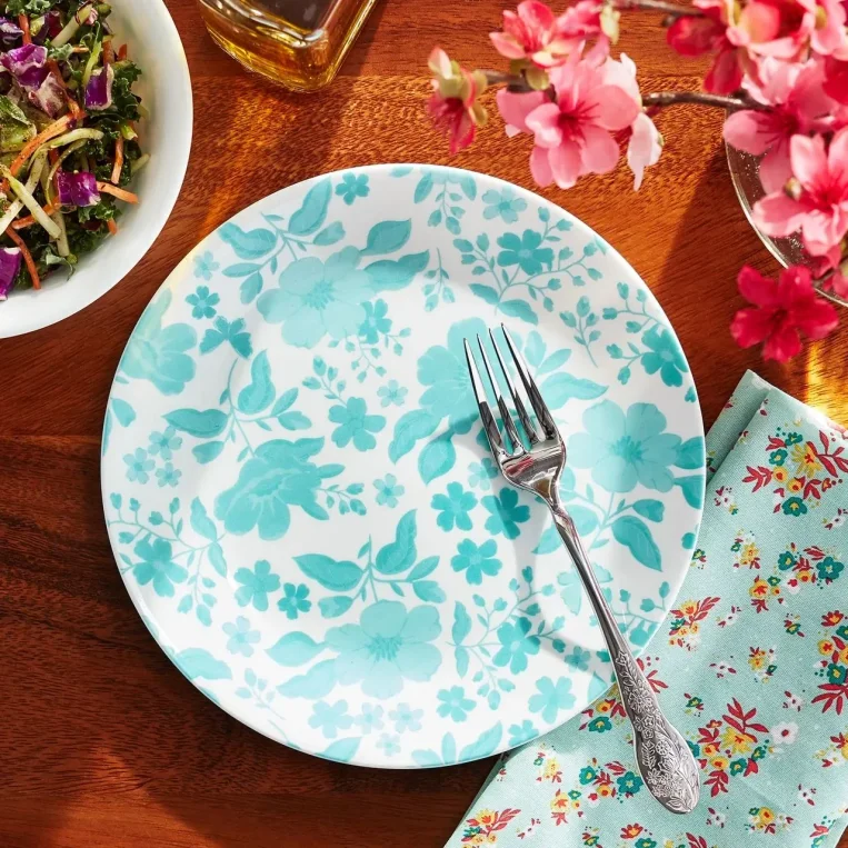 סט 18 צלחות קורנינג קורל דגם (140) Corning Corelle - Teal