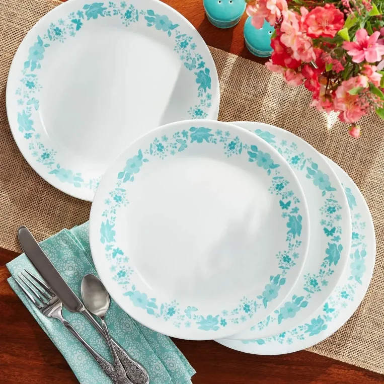 סט 18 צלחות קורנינג קורל דגם (140) Corning Corelle - Teal