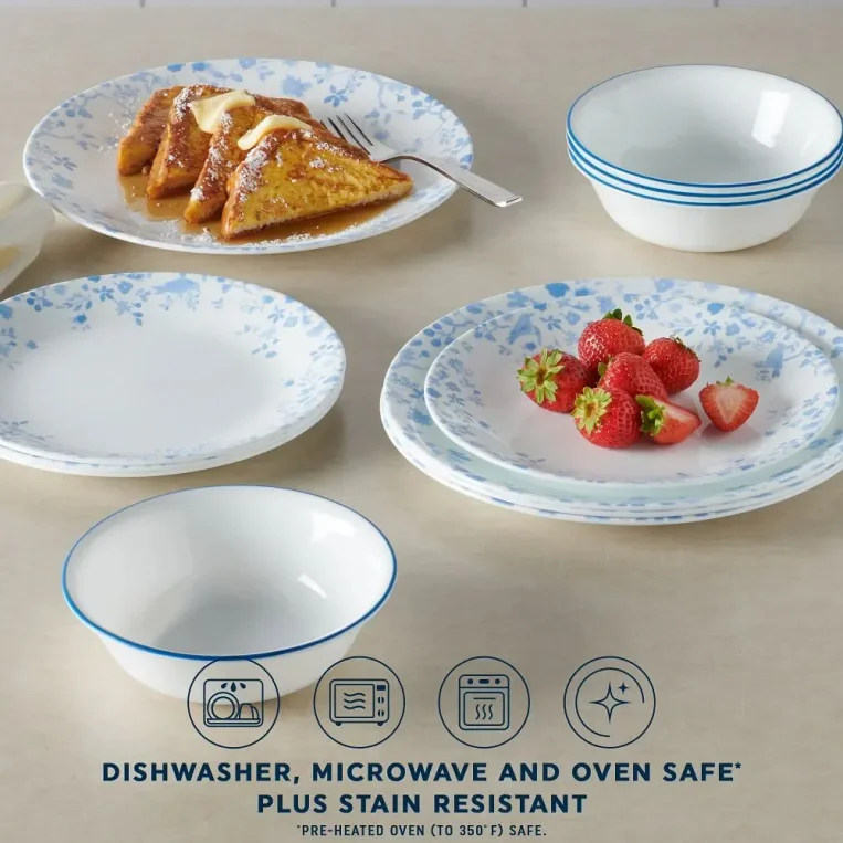 צלחות קורנינג קורל (סט 12 חל') דגם (330) Corning Corelle - Garden song