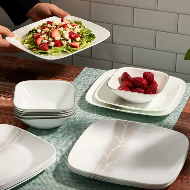 צלחות קורנינג מרובעות (12 חל') דגם 438  Corning Corelle -  Wandering Grove