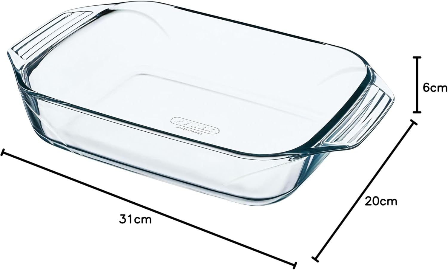 תבנית פיירקס מלבנית עם ידיות 31X20 ס"מ - Pyrex