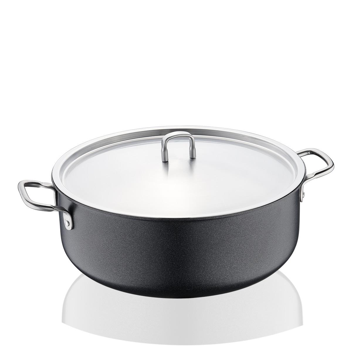 סיר נמוך 32 ס"מ עם מכסה נירוסט...