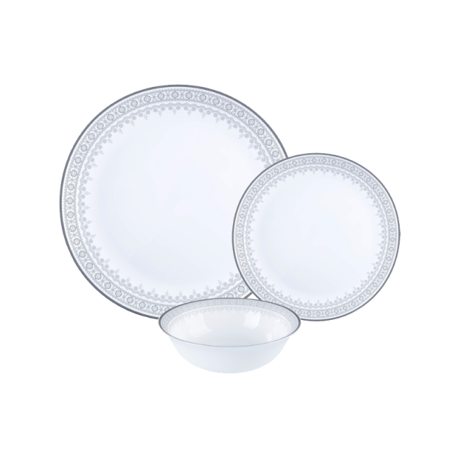 סט 18 צלחות אופל דגם עיטור מלכ...