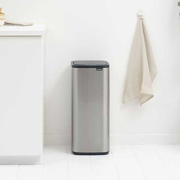 פח אשפה למטבח טאץ מרובע 30 ליטר נירוסטה - Brabantia