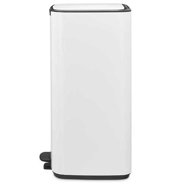 פח אשפה למטבח פדל מרובע 30 ליטר לבן - Brabantia