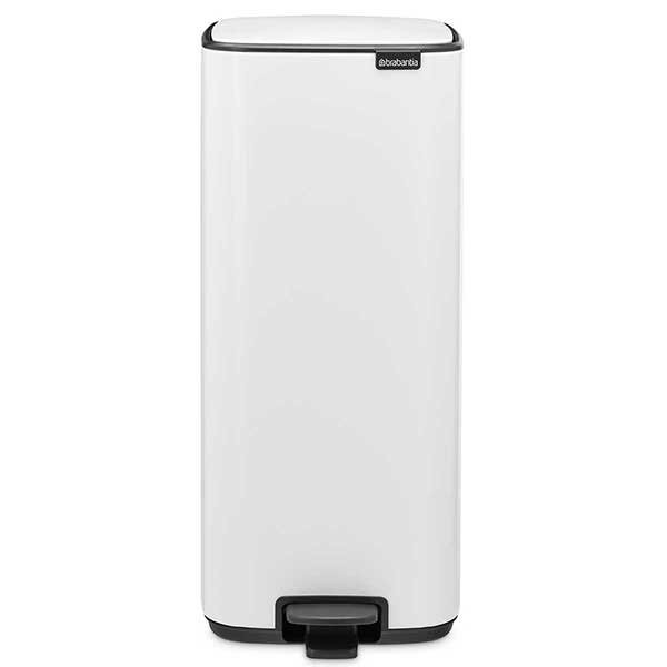 פח אשפה למטבח פדל מרובע 30 ליטר לבן - Brabantia