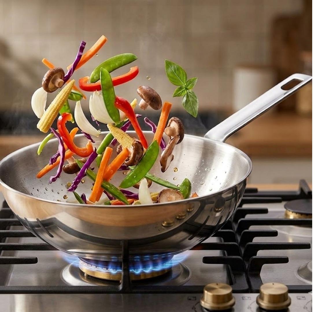 ווק נירוסטה 20 ס"מ מסידרת Trio...